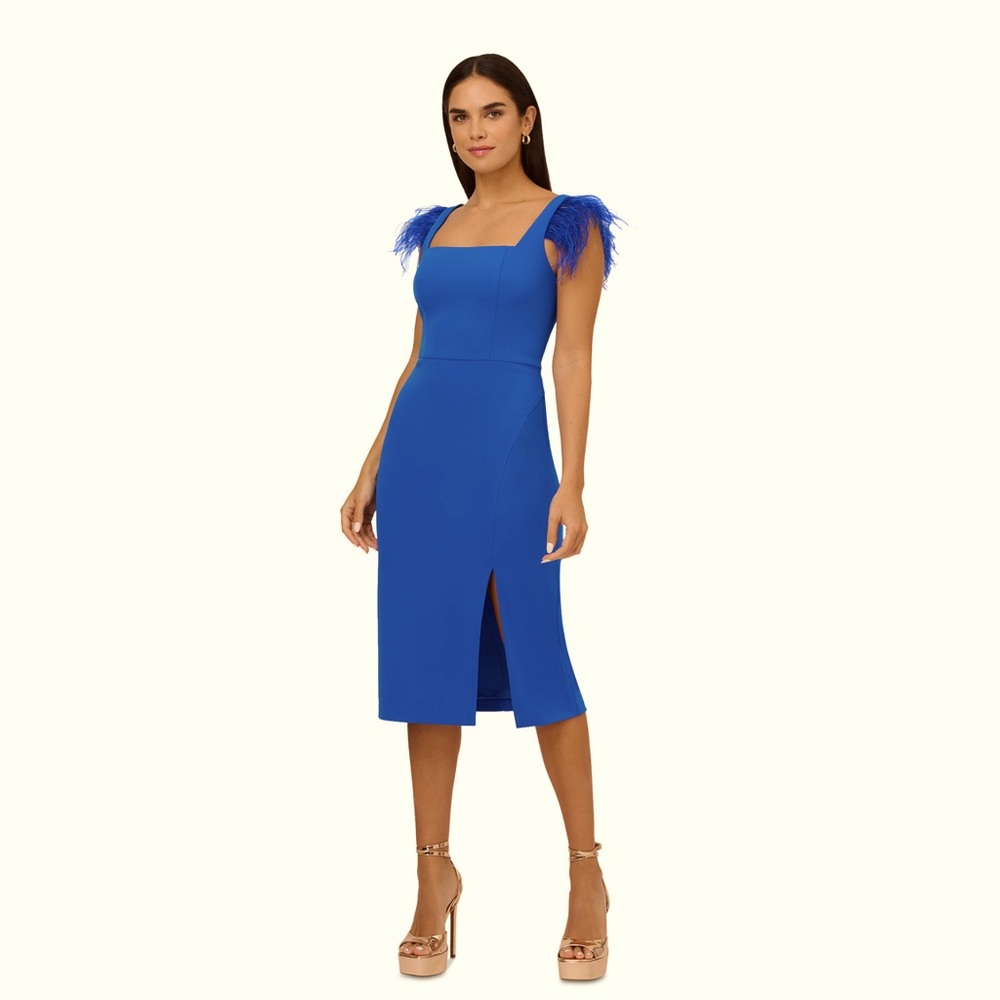 Adrianna Papell's feather-trim sheath dress size 2